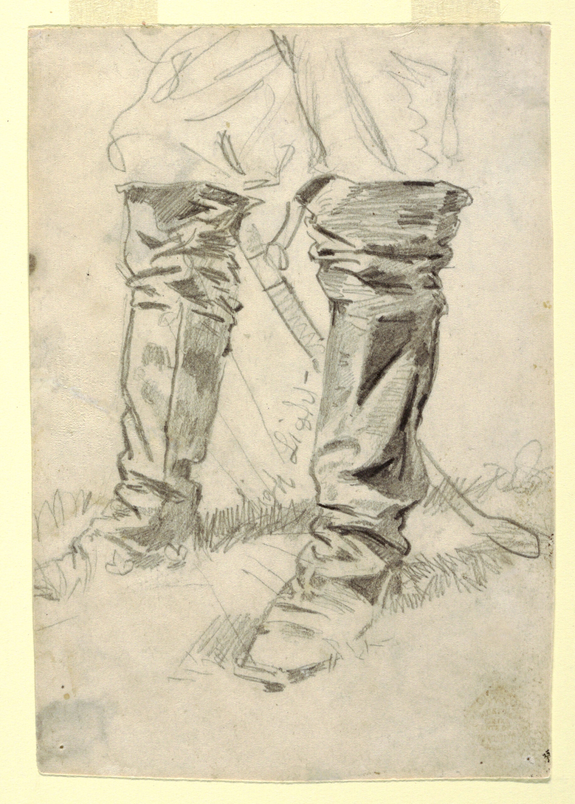 Piirroskuva ratsuväen upseerin saappaista