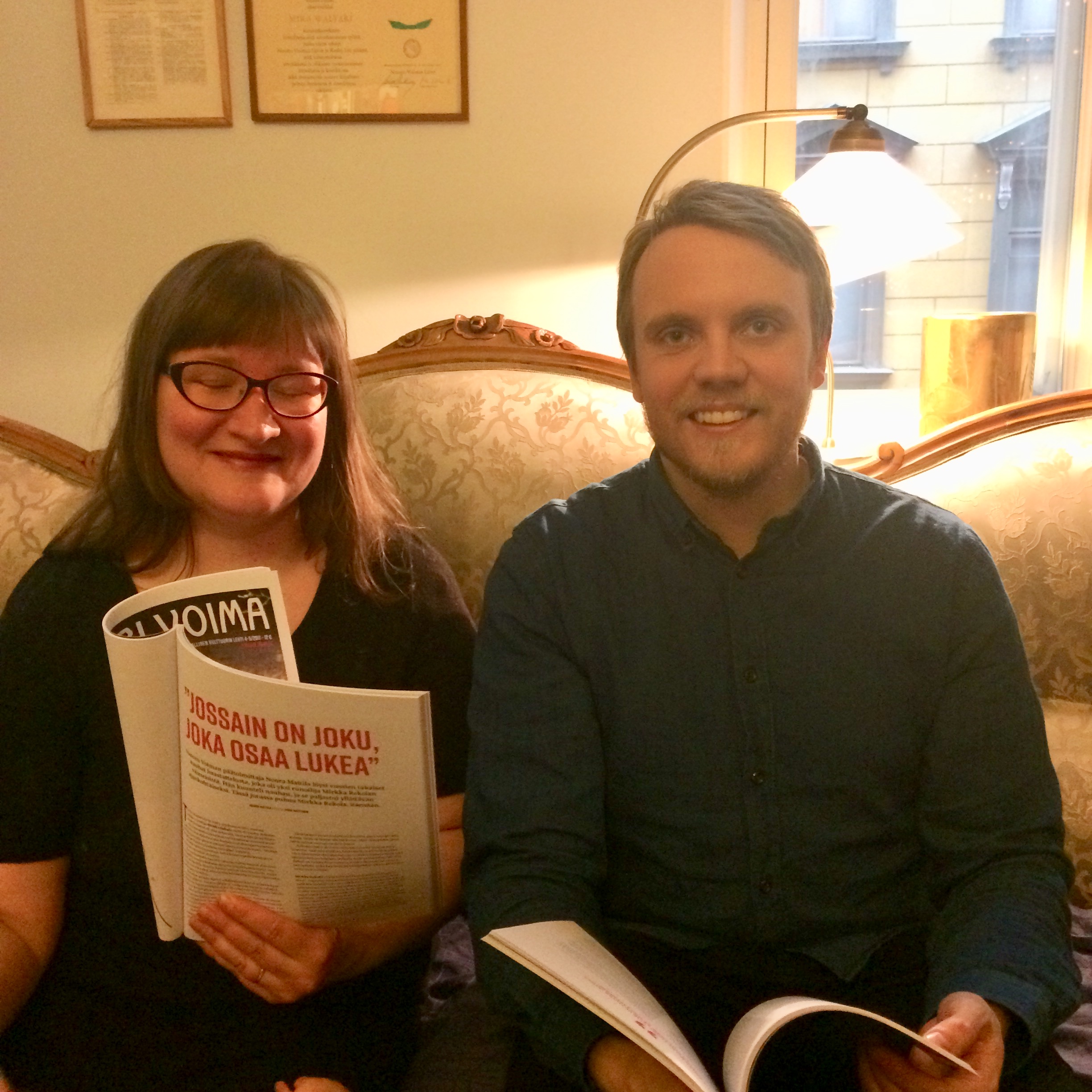 Nuoren Voiman päätoimittajat Maaria Ylikangas ja Vesa Rantama