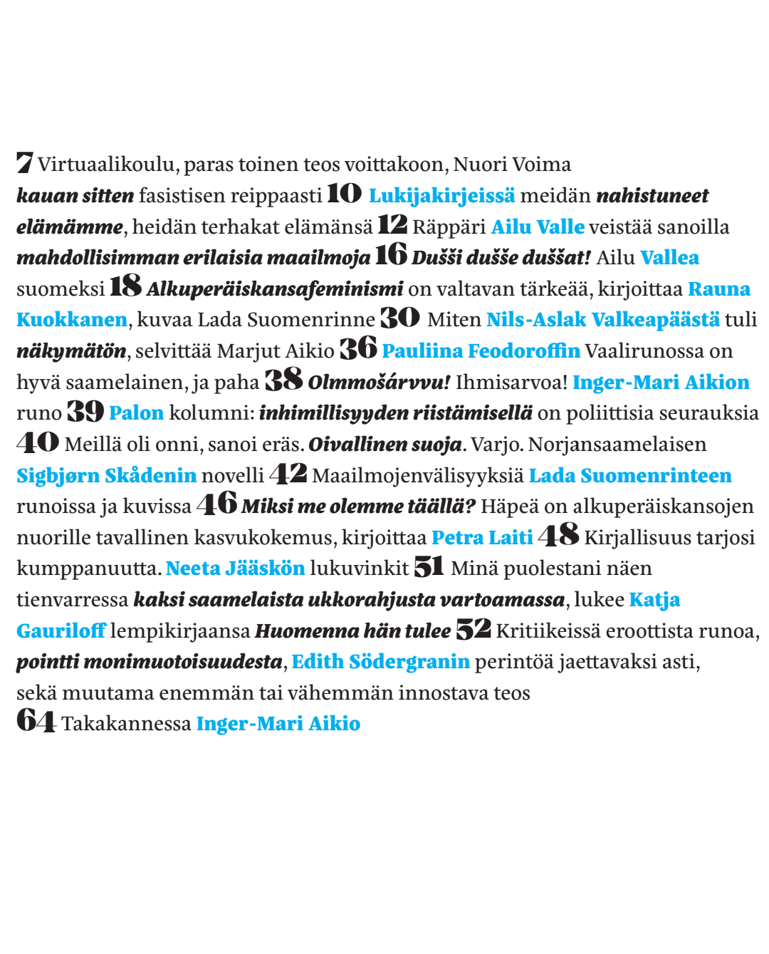 nuoren voiman sisällys